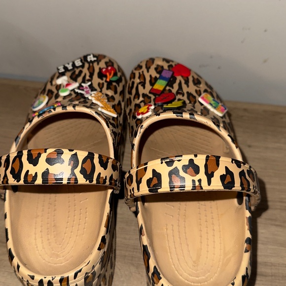 Leopard Print Womens Platform Croc style Clogs - Picture 5 of 8